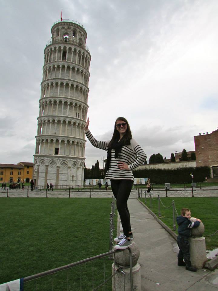 Sarah McVerry at the Leaning Tower of Pisa