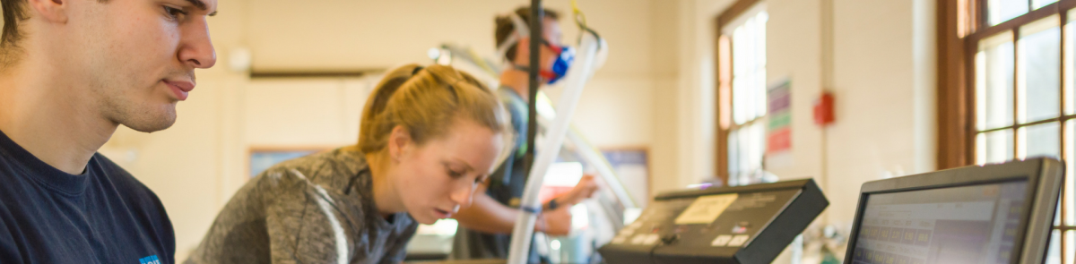 Students conduct research in the exercise physiology lab