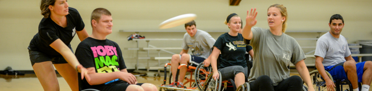 RMP students playing wheelchair frisbee