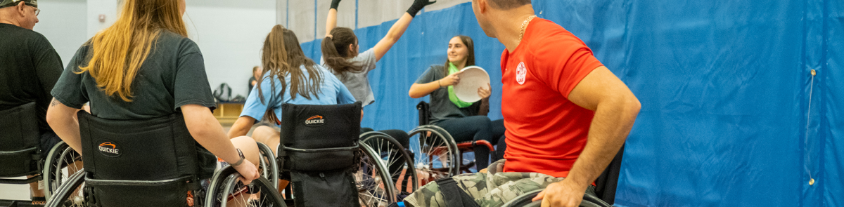 Playing Frisbee in Wheelchairs