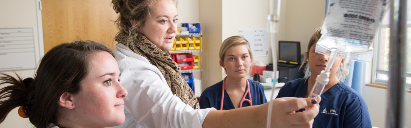 Nursing students in the SIM lab