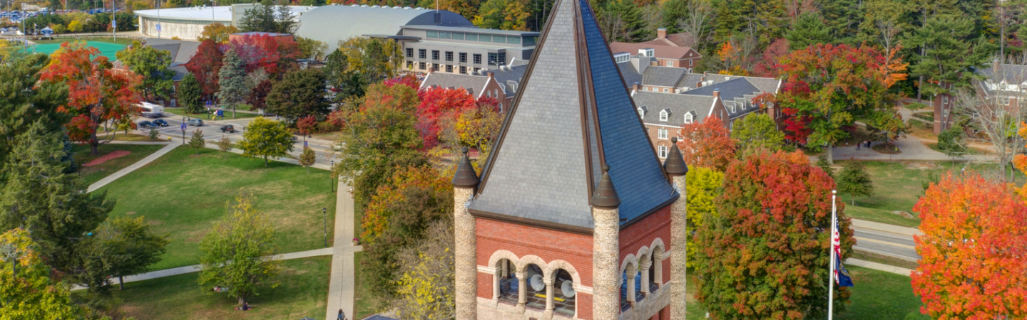Aerial view of UNH campus in the summer