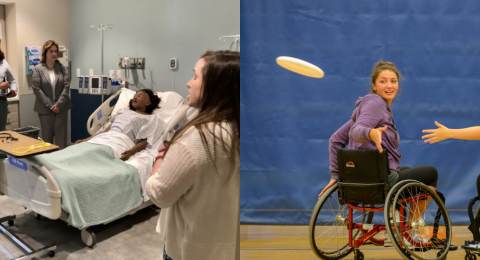 nursing and wheelchair frisbee