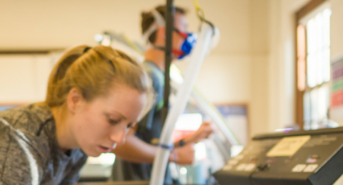 UNH Applied Human Anatomy and Physiology students conduct research in the exercise physiology lab