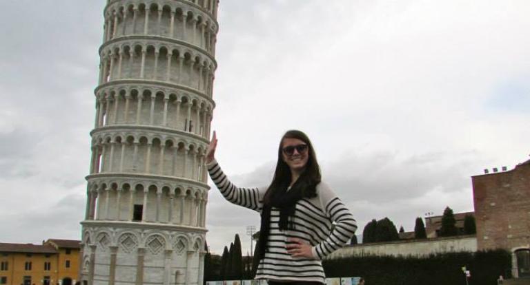 Sarah McVerry at the Leaning Tower of Pisa