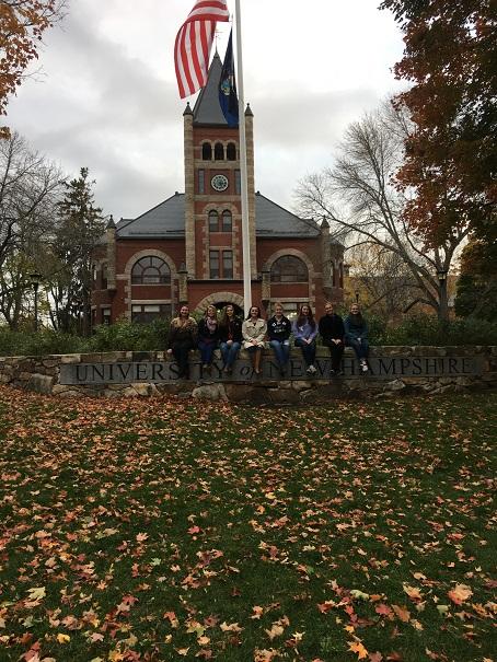 students in front of thompson hall