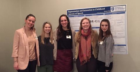 CSD students showcasing research at the NHSLHA conference