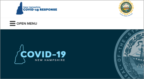screenshot of NH DHHS COVID-19 Resource page