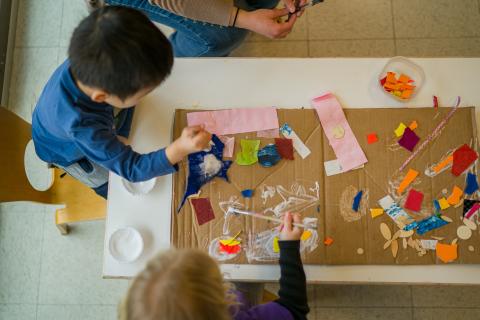 Children making art at CSDC