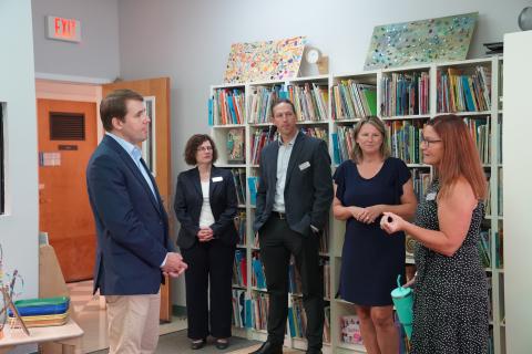 Rep. Chris Pappas in CSDC classroom.