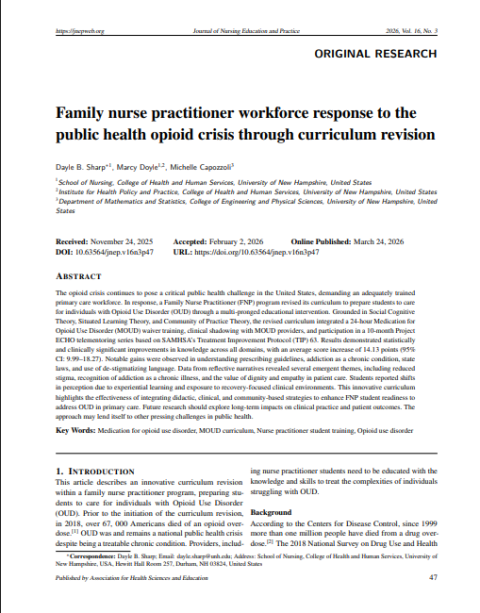 Family nurse practitioner workforce response to the public health opioid crisis through curriculum revision