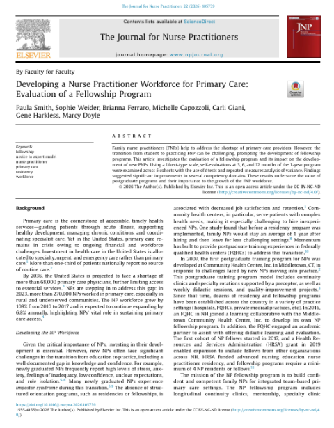 Developing a Nurse Practitioner Workforce for Primary Care: Evaluation of a Fellowship Program