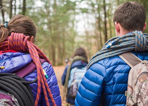 Students hiking